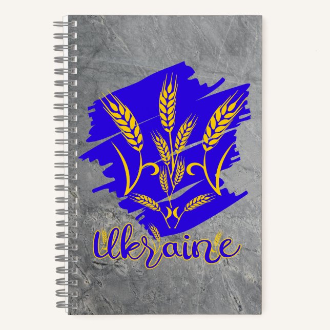 Cuaderno Símbolo nacional ucraniano tryzub hecho de oído de (Anverso)