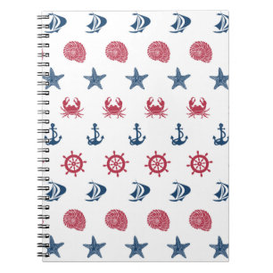 Cuaderno Símbolo rojo blanco y azul del mar