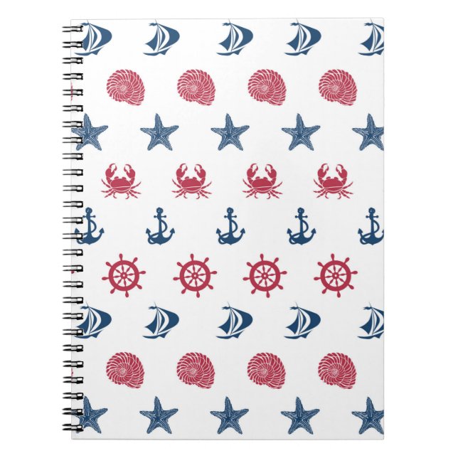 Cuaderno Símbolo rojo blanco y azul del mar (Frente)