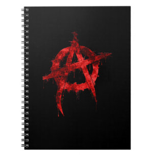 Cuaderno Símbolo rojo de la anarquía del graffiti