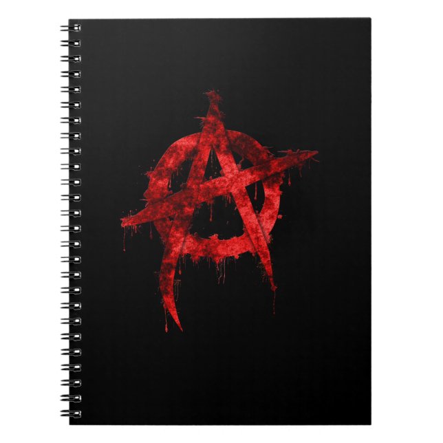 Cuaderno Símbolo rojo de la anarquía del graffiti (Frente)