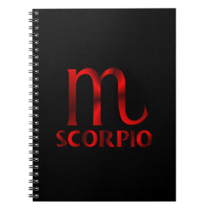 Cuaderno Símbolo rojo del horóscopo del escorpión