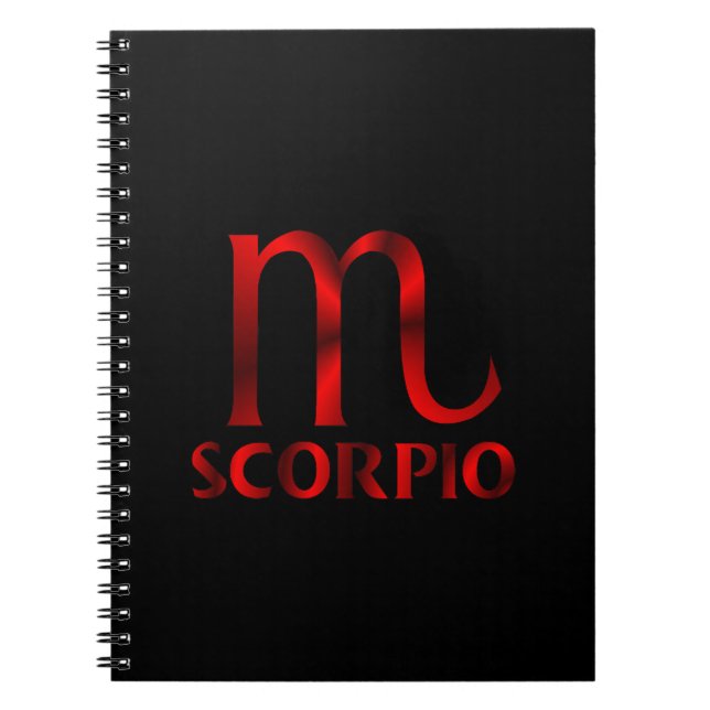 Cuaderno Símbolo rojo del horóscopo del escorpión (Frente)