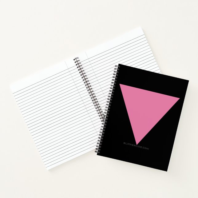 Cuaderno Símbolo rosa brillante de la bandera del triángulo (Interior)