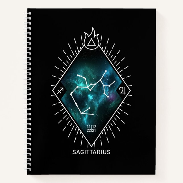 Cuaderno Símbolo sagitario de constelación y zodiaco (Anverso)