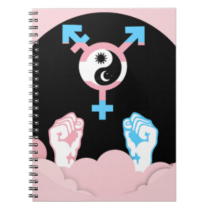 Cuaderno Símbolo transgénero del Sol y la Luna de Poder y E