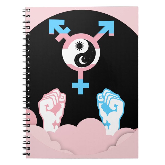 Cuaderno Símbolo transgénero del Sol y la Luna de Poder y E (Frente)
