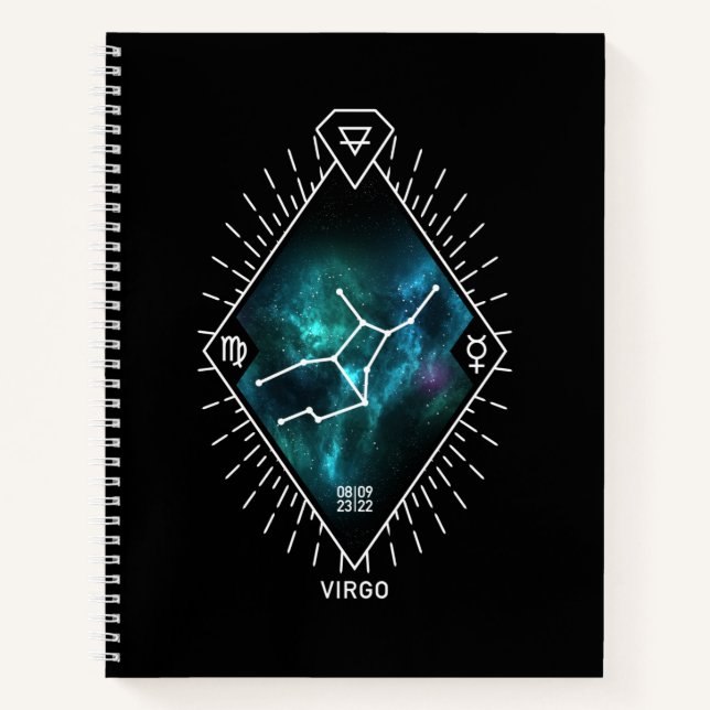 Cuaderno Símbolo Virgo Constellation & Zodiac (Anverso)