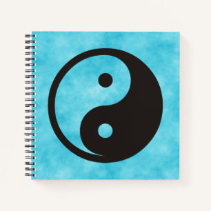 Cuaderno Símbolo Yin Yang - diseño de tatuaje sólido
