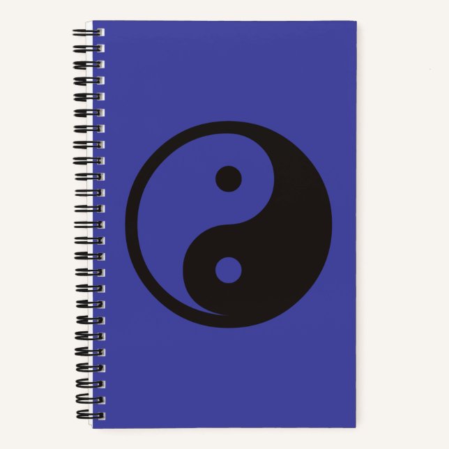 Cuaderno Símbolo Yin Yang - diseño de tatuaje sólido (Anverso)