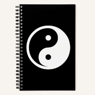 Cuaderno Símbolo Yin Yang - diseño de tatuaje sólido 2