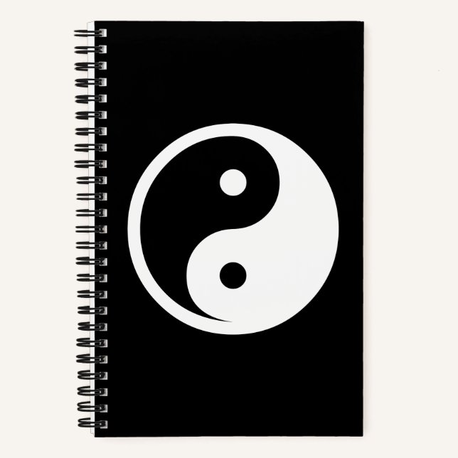Cuaderno Símbolo Yin Yang - diseño de tatuaje sólido 2 (Anverso)