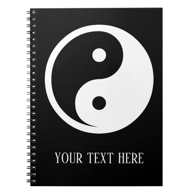 Cuaderno Símbolo Yin Yang - diseño de tatuaje sólido 2 (Frente)