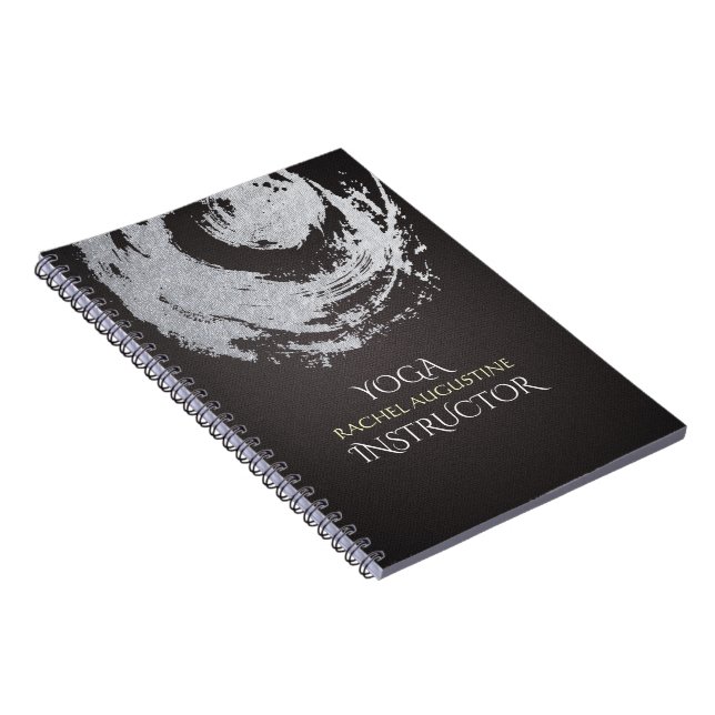Cuaderno Símbolo ZEN de plata negra del instructor de medit (Lado Derecho)