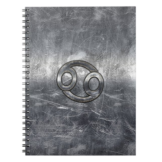 Cuaderno Símbolo zodiaco de cáncer en estilo industrial (Frente)