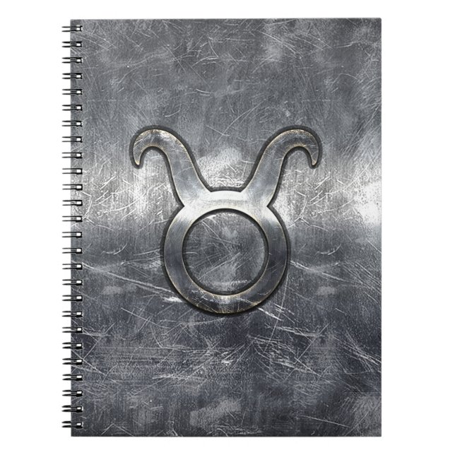 Cuaderno Símbolo zodiaco de Taurus en estilo angustiado (Frente)