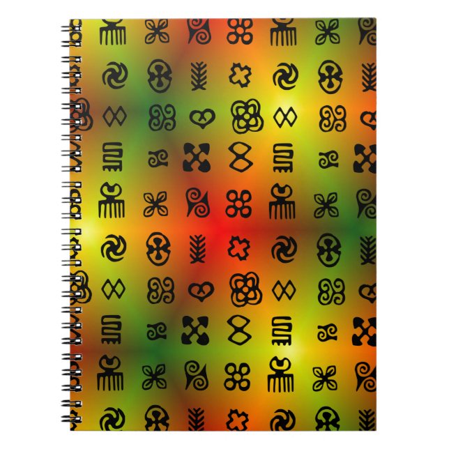 Cuaderno Símbolos Adinkra con colores africanos (Frente)