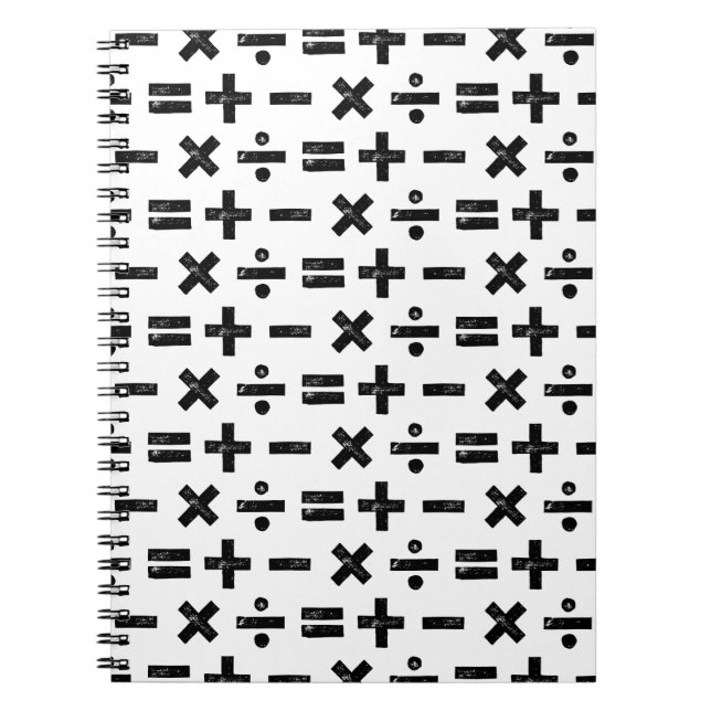 Cuaderno Símbolos blancos y negros de todas las matemáticas (Frente)