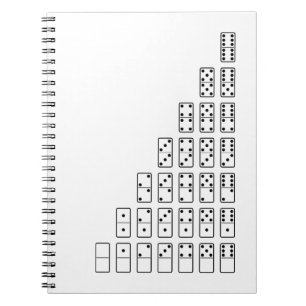 Cuaderno Símbolos blancos y negros del dominó del diseño