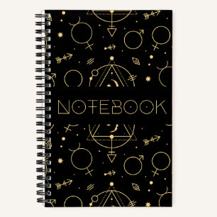 Cuaderno Símbolos Boho negro místico