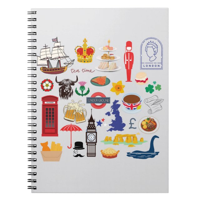 Cuaderno Símbolos británicos del Reino Unido (Frente)