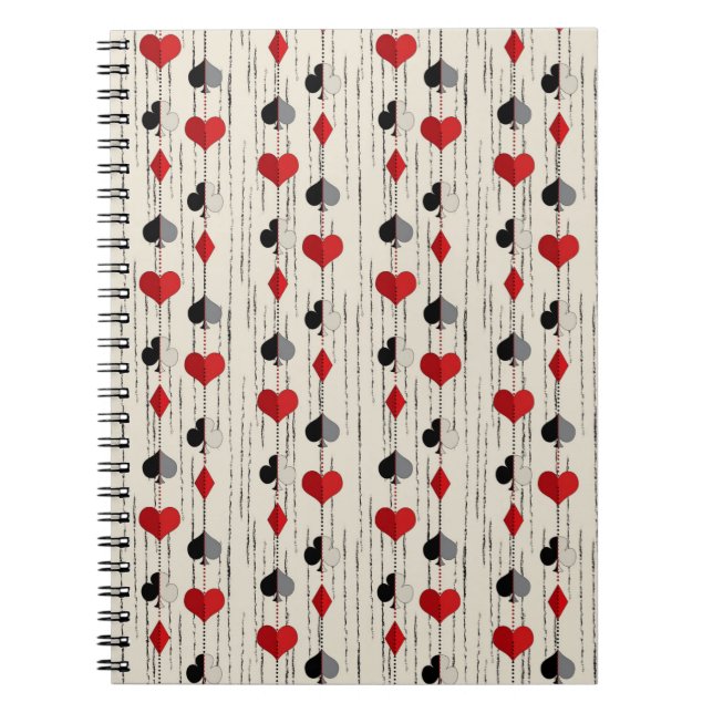 Cuaderno Símbolos de cartas de juego de póquer (Frente)