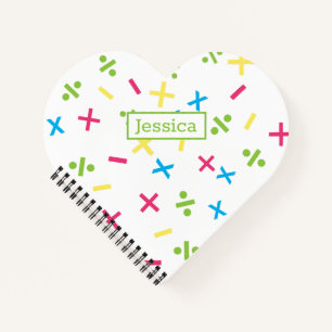 Cuaderno Símbolos de matemáticas divertidas brillantes