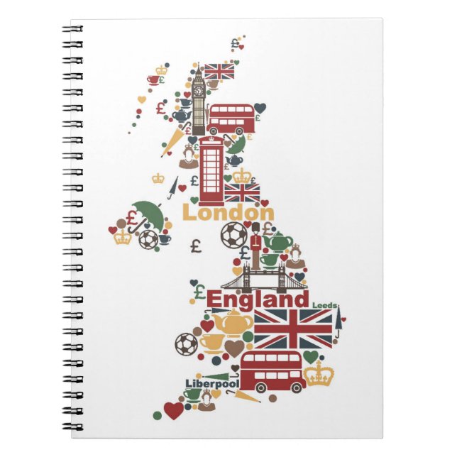 Cuaderno Símbolos del mapa de Inglaterra (Frente)