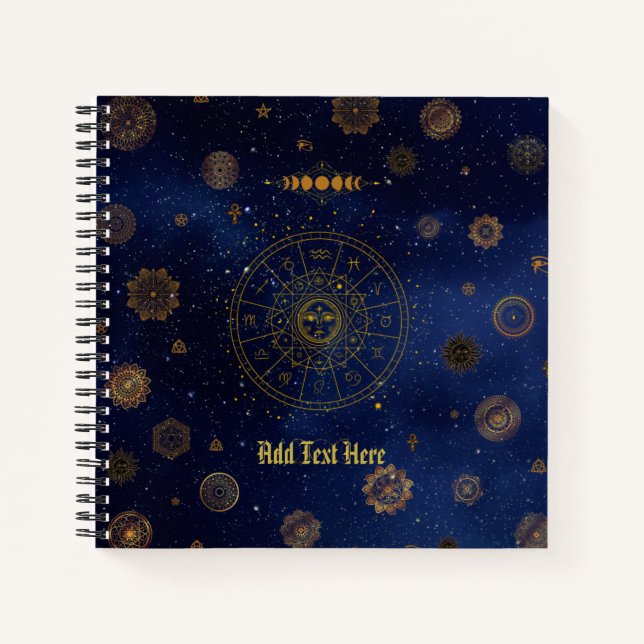 Cuaderno Símbolos mágicos de protección Mandala Pagan Bruja (Anverso)
