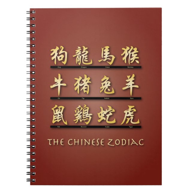 Cuaderno Símbolos zodiacos chinos (Frente)