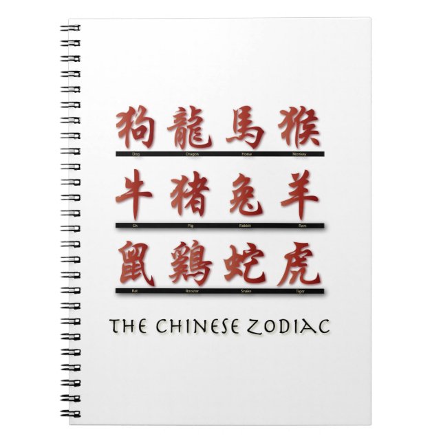 Cuaderno Símbolos zodiacos chinos (Frente)