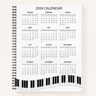 Cuaderno Simple 2026 Calendar with Piano Keys | 