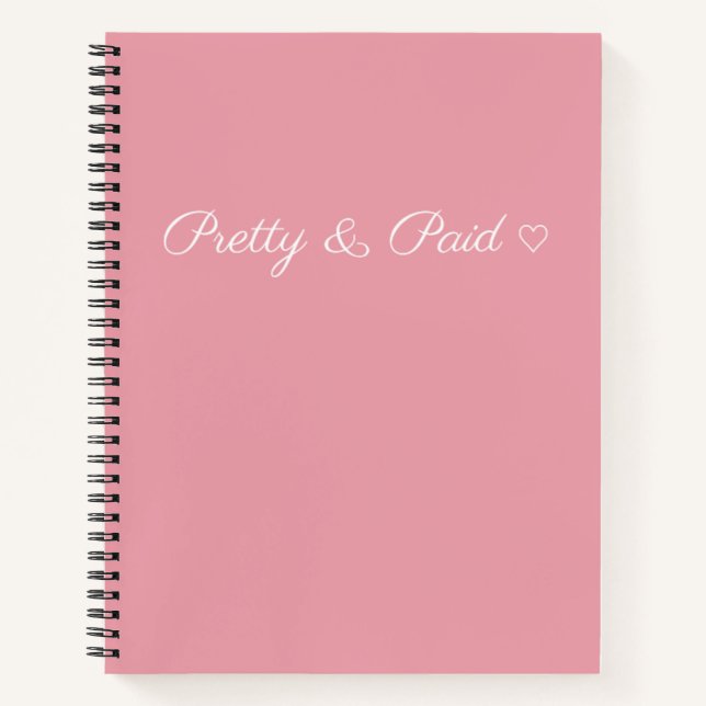Cuaderno Simple, Bonito y Pagado con Corazón (Anverso)