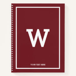 Cuaderno Simple Burgundy Red First Monogram Sketchbook