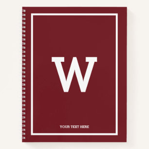Cuaderno Simple Burgundy Red First Monogram Sketchbook