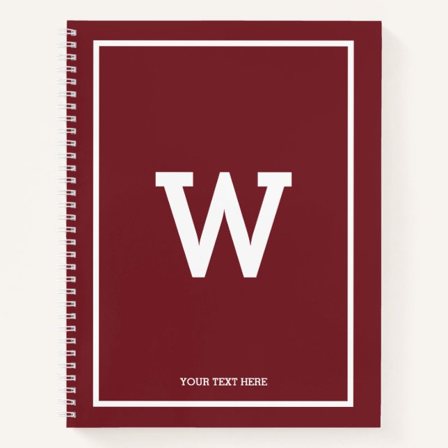 Cuaderno Simple Burgundy Red First Monogram Sketchbook (Anverso)