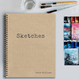 Cuaderno Simple Burlap Pattern con su nombre