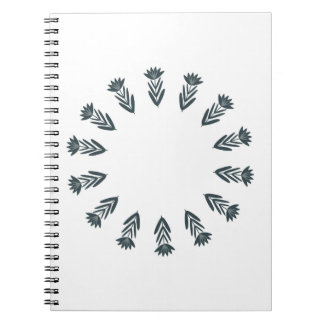 Cuaderno Simple corona botánica de plantas sobre fondo blan
