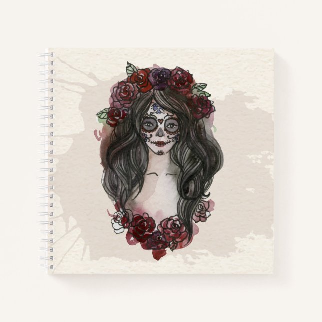 Cuaderno Simple Día de los Muertos dibujado a mano | Cuader (Anverso)
