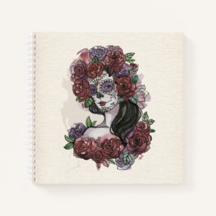Cuaderno Simple Día de los Muertos dibujado a mano   Portát