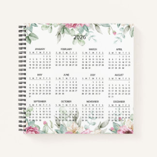 Cuaderno Simple Elegant Botanical 2026 Calendar | 