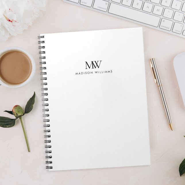 Cuaderno Simple Elegant Modern Monogram (Subido por el creador)