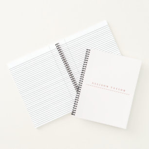 Cuaderno Simple Elegante LIght Nombre personalizado rosa Bl