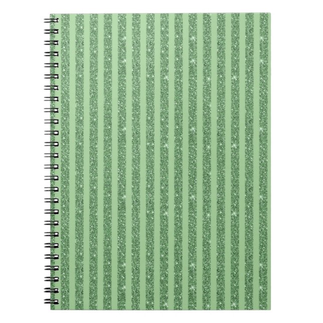 Cuaderno Simple Forest Green Glitter Style Vertical Stripes (Frente)