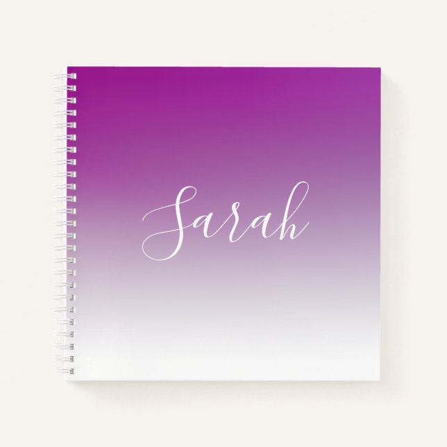 Cuaderno Simple gradiente degradado ombre púrpura minimalis (Anverso)