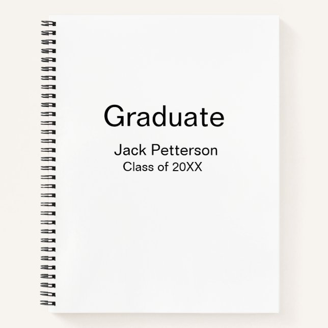 Cuaderno simple graduado mínimo añadir nombre a clase moder (Anverso)
