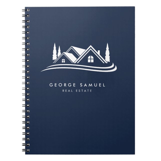 Cuaderno Simple Home Logo Navy Blue Realtor, Real Estate (Frente)