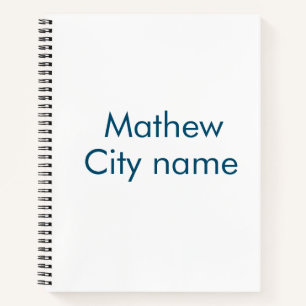 Cuaderno simple letra inicial monograma añada su nombre