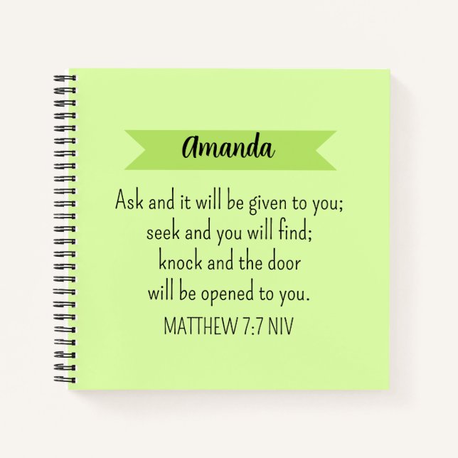 Cuaderno Simple Lime Verde Pregúntenle a Dios Biblia Verdad (Anverso)