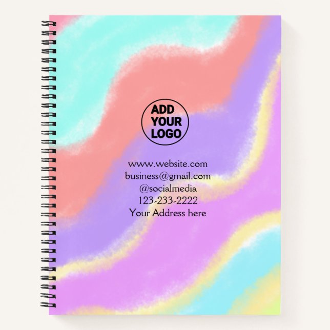 Cuaderno simple minimal add your logo/design here text  pos (Anverso)